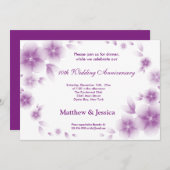 Dark Orchid Cherry Blossom Jahrestag Einladung (Vorne/Hinten)