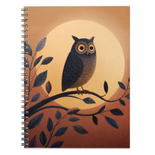 Dark Owl Golden Twilight Notebook Notizblock