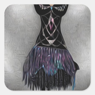 Dark Painted Flapper Dress Quadratischer Aufkleber