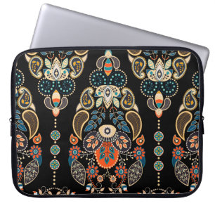 Dark Paisley Floral: Indian Elegance. Laptopschutzhülle