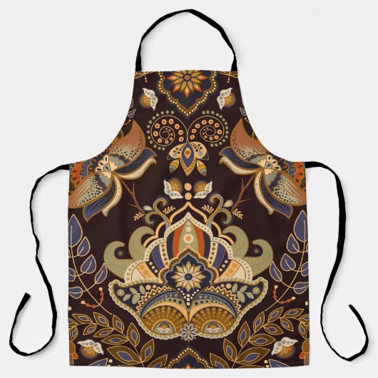 Dark Paisley: Floral Indian Seamless. Schürze (Vorderseite)