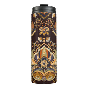 Dark Paisley: Floral Indian Seamless. Thermosbecher