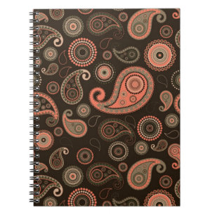 Dark Paisley Notebook Notizblock