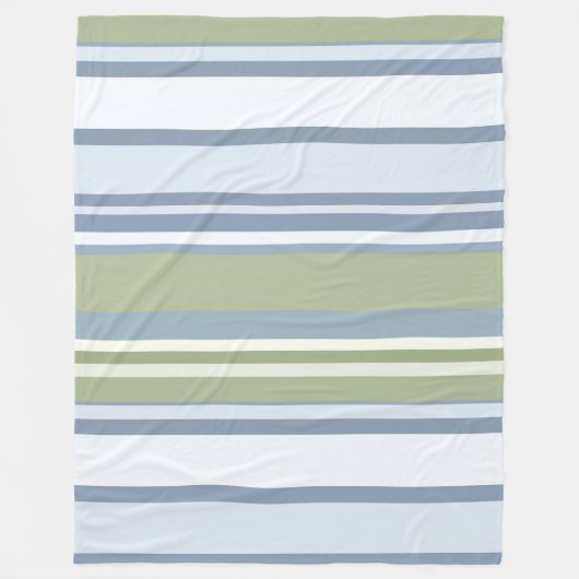 Dark Pastel Blue and Spring Rain Stripes Fleecedecke (Vorderseite)