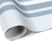 Dark Pastel Blue and Spring Rain Stripes Geschenkpapier (Rolleneckpunkt)
