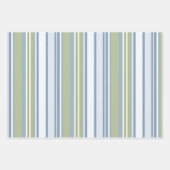 Dark Pastel Blue and Spring Rain Stripes Geschenkpapier Set (Vorderseite 3)