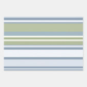 Dark Pastel Blue and Spring Rain Stripes Geschenkpapier Set (Vorderseite 2)