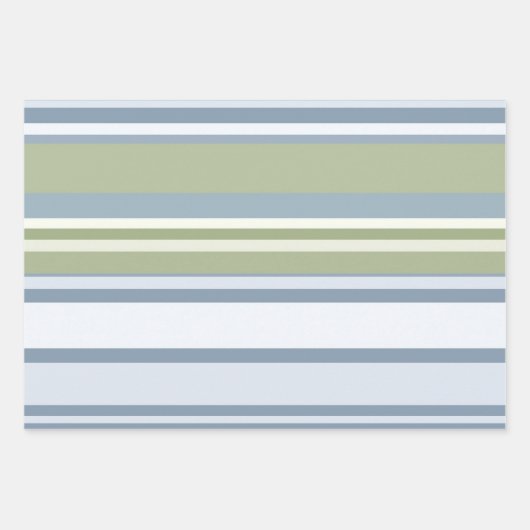 Dark Pastel Blue and Spring Rain Stripes Geschenkpapier Set (Vorderseite 2)