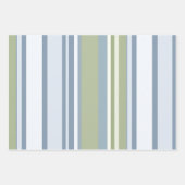 Dark Pastel Blue and Spring Rain Stripes Geschenkpapier Set (Vorderseite)