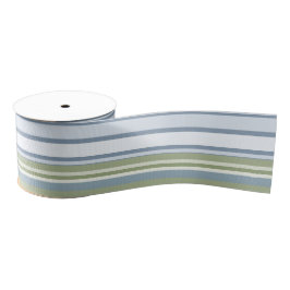 Dark Pastel Blue and Spring Rain Stripes Ripsband