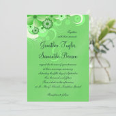 Dark Pastel Green Floral 12x18 Wedding Einladung (Stehend Vorderseite)