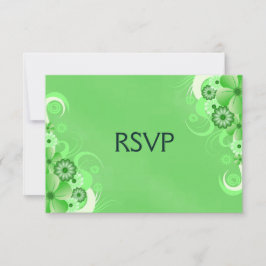 Dark Pastel Green Floral UAWG Response Cards RSVP Karte