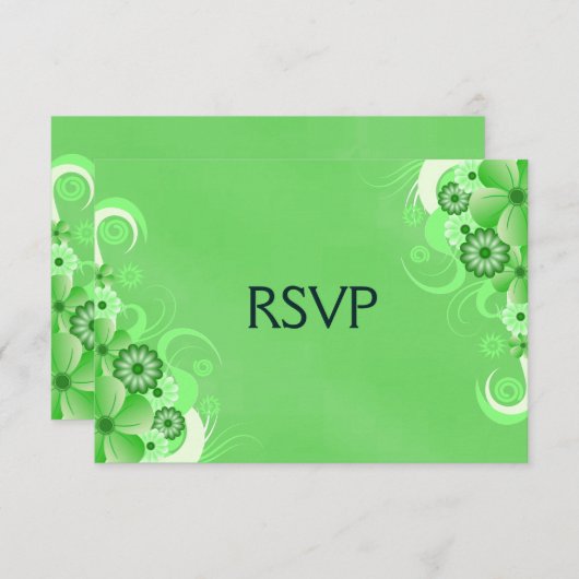 Dark Pastel Green Floral UAWG Response Cards RSVP Karte (Vorne/Hinten)