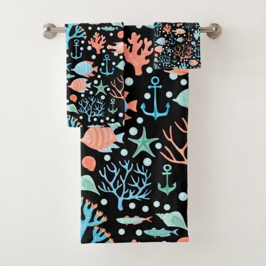 Dark Pattern Dark Badhandtuch Set (Insitu)