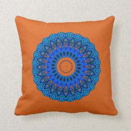 Dark Peach Liebe Diese Mandala Blues Square Pillow Kissen