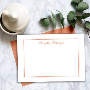 Dark Peach Terracotta und White Personalisiert Mitteilungskarte