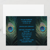 Dark Peacock Brautparty Einladung (Vorne/Hinten)