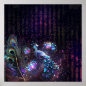 Dark Peacock Digital Art Design 4 Poster (Vorne)