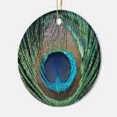 Dark Peacock Feather Keramikornament (Links)