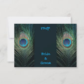 Dark Peacock Wedding RSVP Karte (Rückseite)