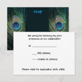 Dark Peacock Wedding RSVP Karte (Vorne/Hinten)