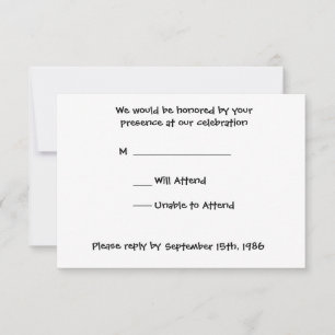 Dark Peacock Wedding RSVP Karte