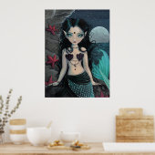 Dark Pearl Mermaid Poster Print (Küche)