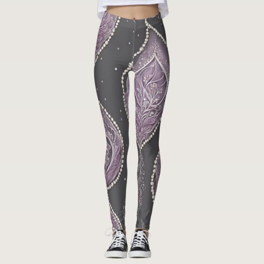 Dark Pearls AI art Leggings (Vorderseite)