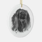 Dark Pekingese Keramikornament (Rechts)