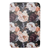 Dark Peonies Floral Pattern Badematte (Vorderseite Vertikal)