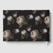 Dark Peony Floral Baby Shower Guest Book Gästebuch (Rückseite)
