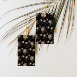 Dark Peony Floral Baby Shower Thank You Sticker Geschenkanhänger