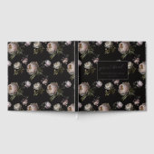 Dark Peony Flowers Foil Baby Shower Guestbook Gästebuch (Voll)