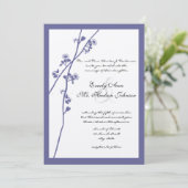 Dark Periwinkle Twilight Lila Wildblume Hochzeit Einladung (Stehend Vorderseite)