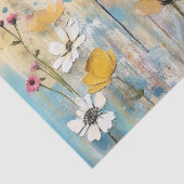 Dark Pink and Yellow Large Watercolor Flowers Seidenpapier (Ausschnitt)