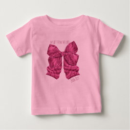 Dark Pink Bow Tutu Bodysuit Baby T-shirt