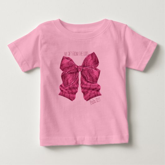 Dark Pink Bow Tutu Bodysuit Baby T-shirt (Vorderseite)