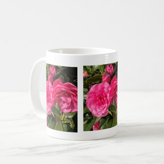 Dark Pink Camellia Kaffeetasse (Vorderseite Links)