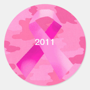 Dark Pink Camouflage Rosa Band Date Stickers