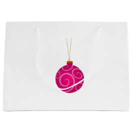 Dark Pink Christmas Bauble Große Geschenktasche Geschenktüte