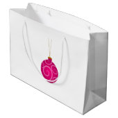 Dark Pink Christmas Bauble Große Geschenktasche Geschenktüte (Rückseite Schrägansicht)