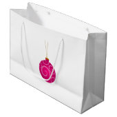 Dark Pink Christmas Bauble Große Geschenktasche Geschenktüte (Vorderseite Schrägansicht)