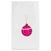 Dark Pink Christmas Bauble Kleine Geschenktasche Geschenktüte (Rückseite)