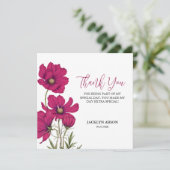 Dark Pink Cosmos Floral Vielen Dank Dankeskarte (Stehend Vorderseite)