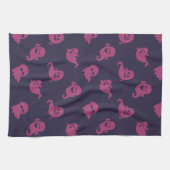 Dark Pink Ghosts Dark Lila Halloween Geschirrtuch (Horizontal)