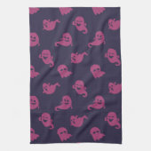 Dark Pink Ghosts Dark Lila Halloween Geschirrtuch (Vertikal)