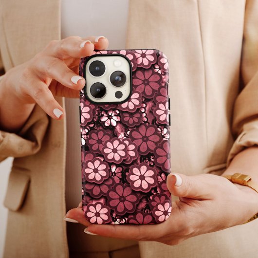 Dark Pink Hippie iPhone | 60er Hippie iPhone 13 Case-Mate iPhone Hülle
