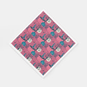 Dark Pink Kürbiszene Halloween Serviette (Ecke)