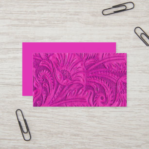 Dark Pink Leather Print Business Cards Visitenkarte