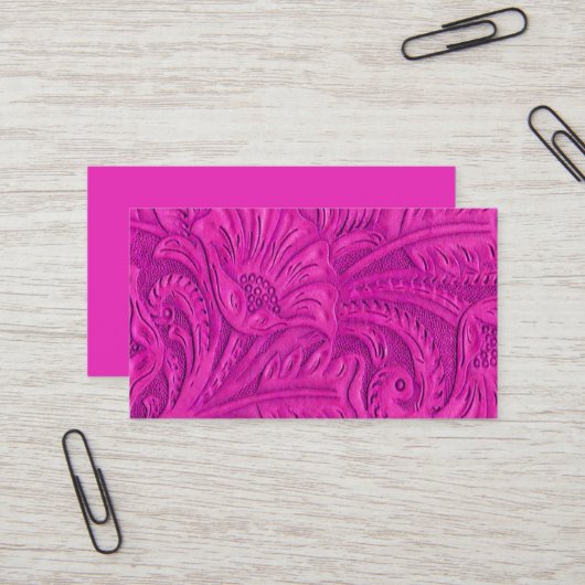 Dark Pink Leather Print Business Cards Visitenkarte (Vorderseite/Rückseite Beispiel)